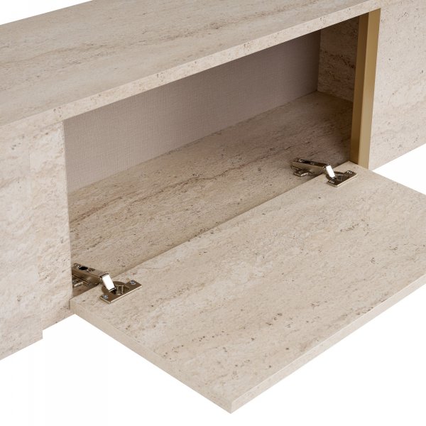 TV-stativ Orost 180 cm - Travertin/gull