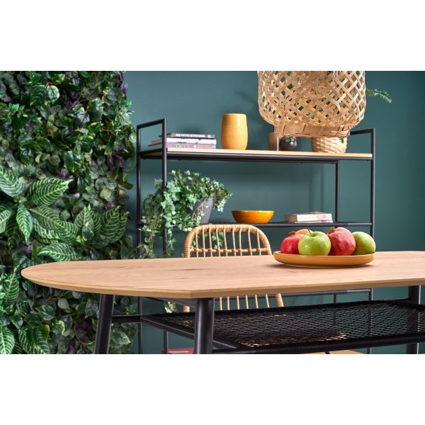 Rankin spisebord 160 cm - Eik/sort Rankin spisebord 160 cm - Eik/sort