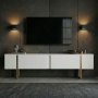 TV-stativ Orost 180 cm - Hvit/gull