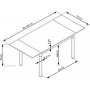 Aldona spisebord 96-142 cm - Hvit/krom