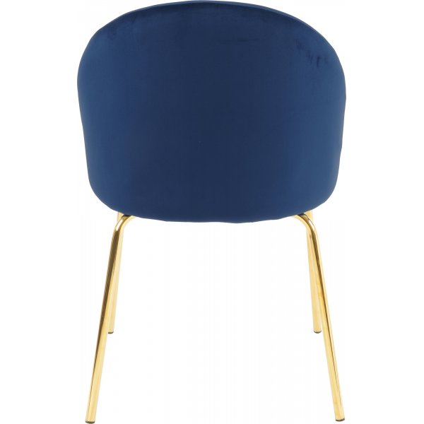 Giovani velvet stol - Blå/Messing + Møbelføtter Giovani velvet stol - Blå/Messing + Møbelføtter