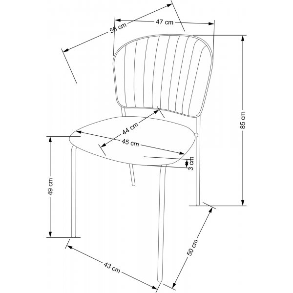 Cadeira spisestuestol 499 - Grå Cadeira spisestuestol 499 - Grå