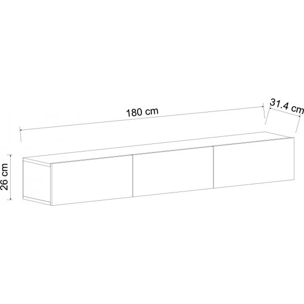 Mediebenk valnøtt - 180 cm Mediebenk valnøtt - 180 cm