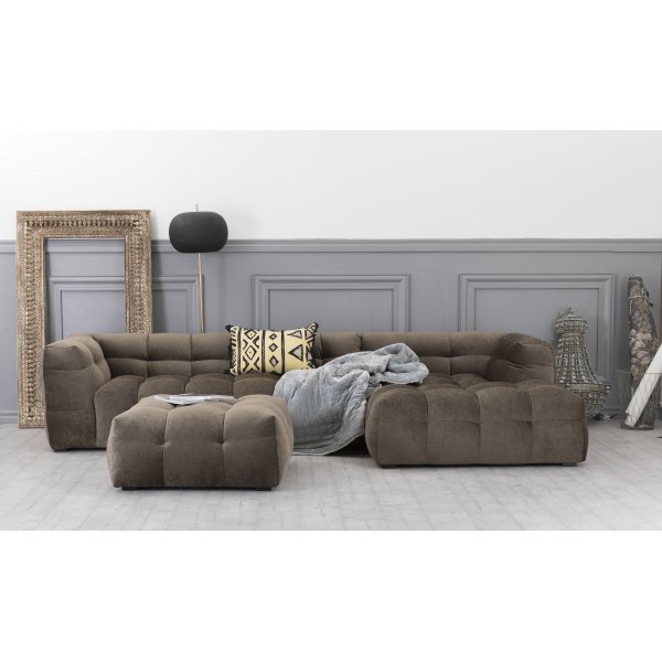 Fjälebro fotskammel - Brun fløyel Fjälebro fotskammel - Brun fløyel