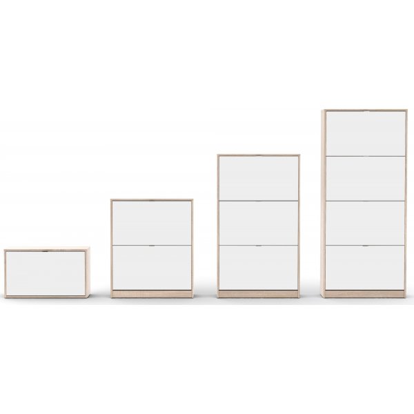 Sko skoskap med 2 rom - Eik/hvit Sko skoskap med 2 rom - Eik/hvit