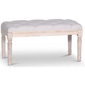 Cholet benk Bredde 80 cm - Antikk finish / Lin + Møbelpleiesett for tekstiler Cholet benk Bredde 80 cm - Antikk finish / Lin + Møbelpleiesett for tekstiler