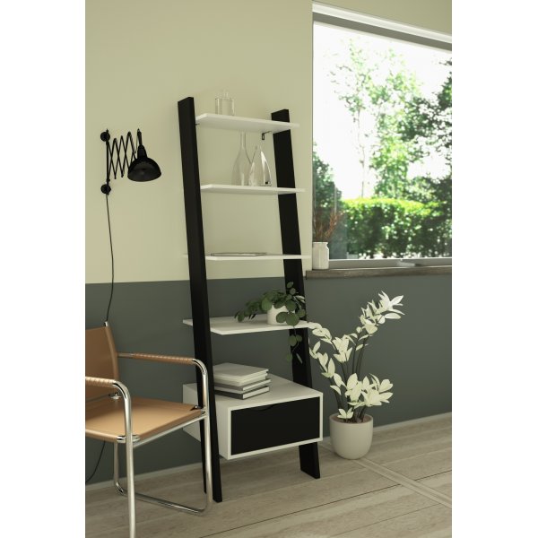 Oslo trinnhylle - Hvit/svart Oslo trinnhylle - Hvit/svart