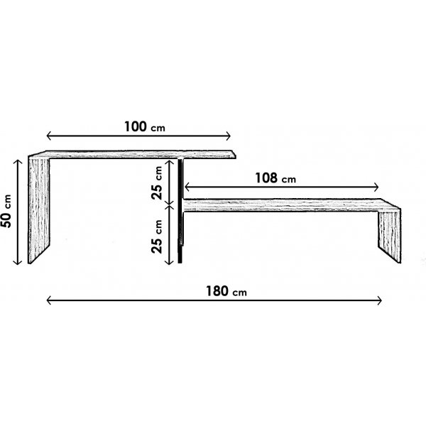 Zagreb mediabenk - Eik/sort Zagreb mediabenk - Eik/sort