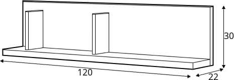 Simi vegghylle - Hvit/hickory