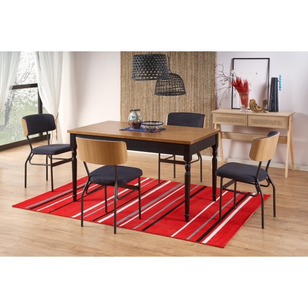 Shell spisebord 120-160 cm - Mørk eik/sort Shell spisebord 120-160 cm - Mørk eik/sort