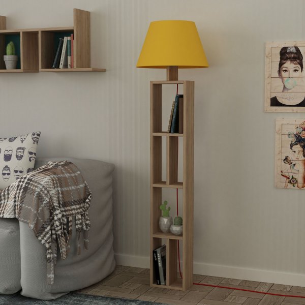 Giorno Gulvlampe - Sonoma Eik/Gul Giorno Gulvlampe - Sonoma Eik/Gul