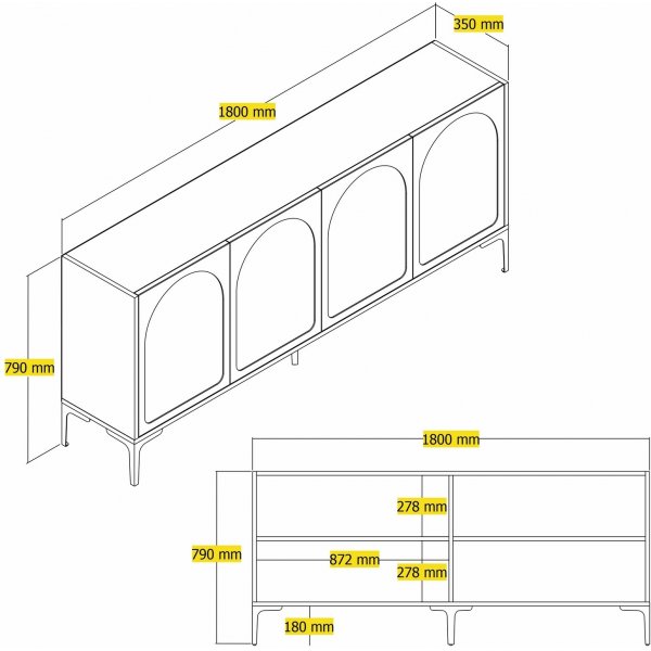 Lyon skjenk - Brun/svart Lyon skjenk - Brun/svart
