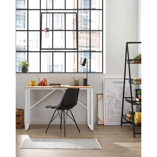 Landi skrivebord - Hvit/eik