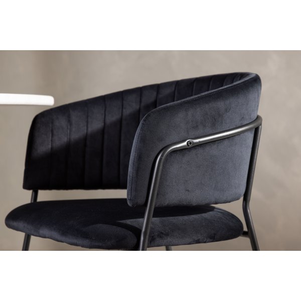 Selma spisestuestol - Sort flyel