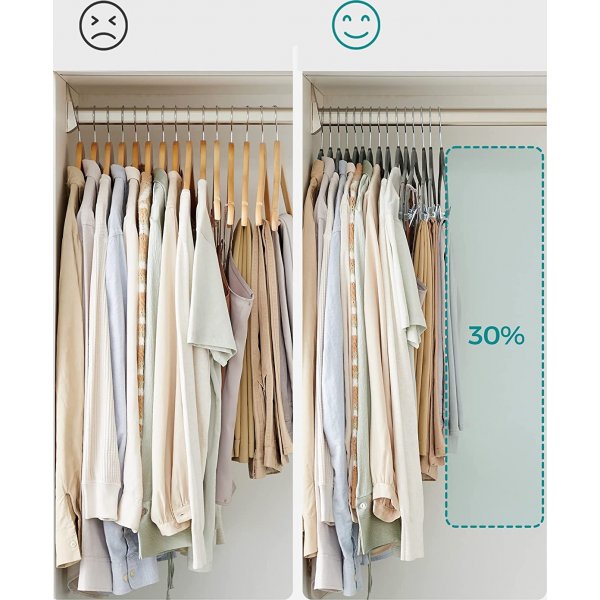 Kleshenger, fløyel, 42,5 cm, 30-pakning - Grå Kleshenger, fløyel, 42,5 cm, 30-pakning - Grå