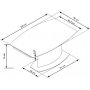 Leslie spisebord 160-250 cm - Hvit/sort