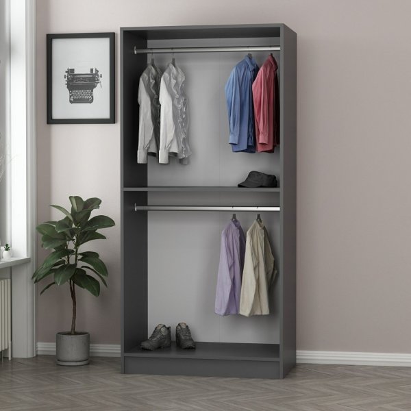 Cavolo garderobeskap 90 cm - Antrasitt/damp Cavolo garderobeskap 90 cm - Antrasitt/damp