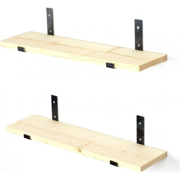 Lamba vegghylle 8 - Svart/eik Lamba vegghylle 8 - Svart/eik