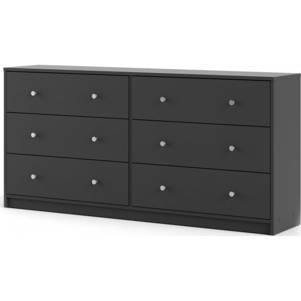 Mai kommode med 6 skuffer - Grå + Tekstilpleie for møbler Mai kommode med 6 skuffer - Grå + Tekstilpleie for møbler