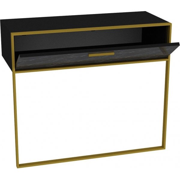 Polka sidebord - Gull/svart