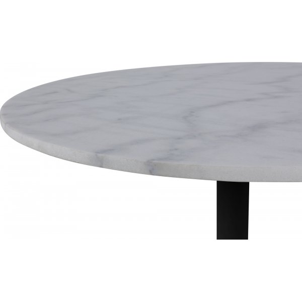 Tarifa spisebord 110 cm - Hvit marmor/sort