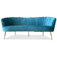 Snäckan 3-seter sofa - Turkis fløyel / Messing Snäckan 3-seter sofa - Turkis fløyel / Messing