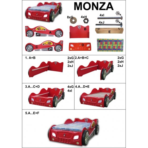 Bil Fred barneseng - Valgfri farge Bil Fred barneseng - Valgfri farge