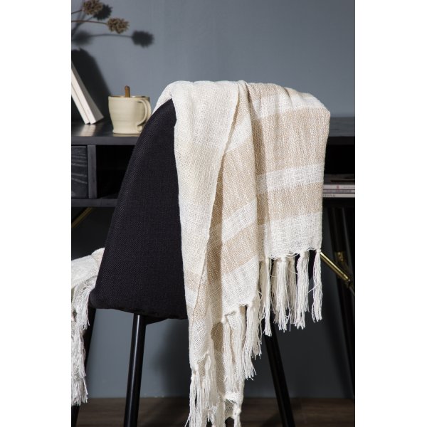 Bondi pledd, 130x170 cm - Beige/brun/hvit Bondi pledd, 130x170 cm - Beige/brun/hvit