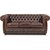 Dublin chesterfield 3-seter sofa - Brunt lr + Mbelpleiesett for tekstiler