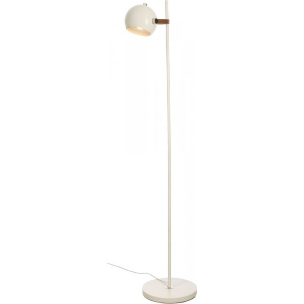 Gulvlampe Bow - hvit / brun / slv