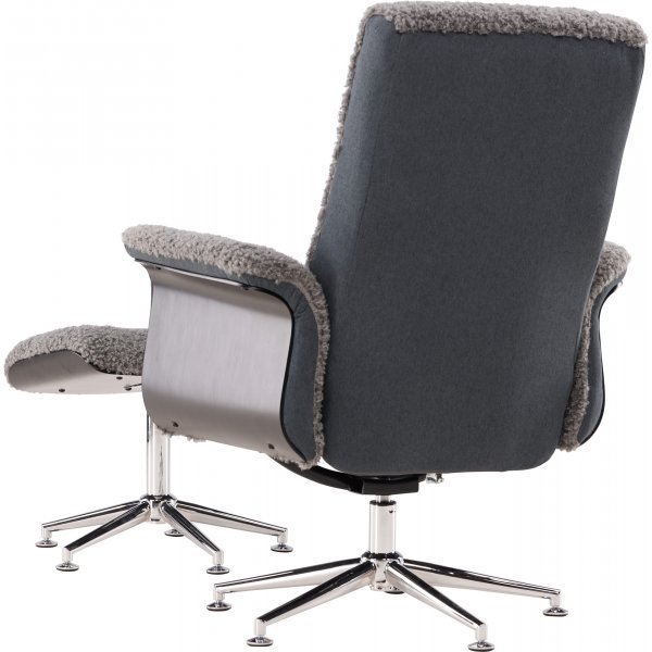 Lenestol med fotskammel - Grå - Hagön Lenestol med fotskammel - Grå - Hagön