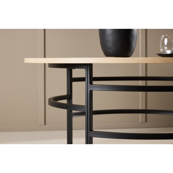 Copenhagen sofabord Ø100 cm - Whitewash/sort Copenhagen sofabord Ø100 cm - Whitewash/sort