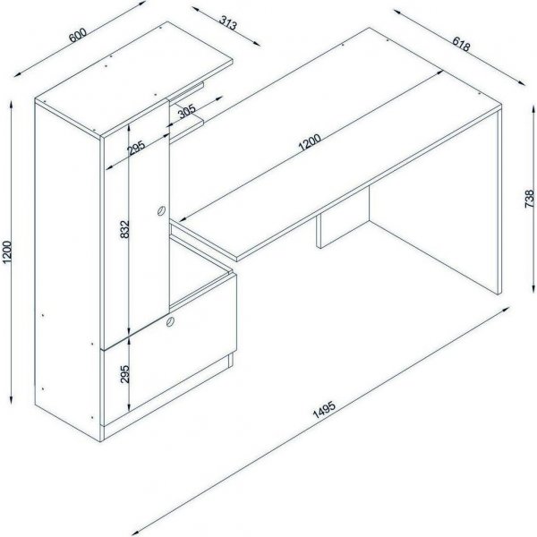 Domingos skrivebord - Hvit/valn�tt