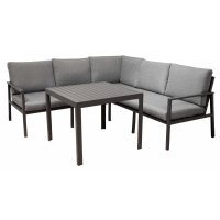Trenton utendørs gruppe hjørnesofa med bord - Lysegrå Trenton utendørs gruppe hjørnesofa med bord - Lysegrå