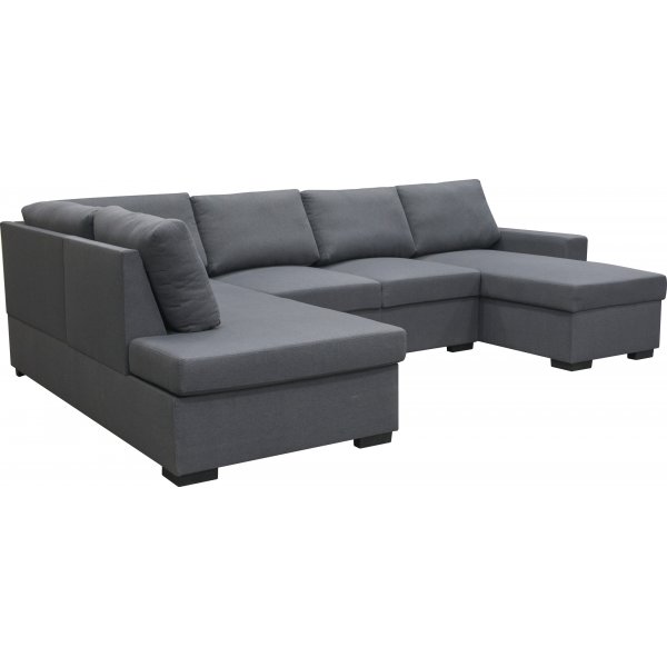 Sofa U-formet sofa 309 cm mørkegrå stoff - Solna + Tekstilrens for møbler Sofa U-formet sofa 309 cm mørkegrå stoff - Solna + Tekstilrens for møbler