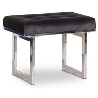 New York fotskammel med knapper 55 cm - Svart/Krom New York fotskammel med knapper 55 cm - Svart/Krom