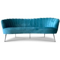 Snäckan 3-seter sofa - Turkis fløyel / Krom Snäckan 3-seter sofa - Turkis fløyel / Krom