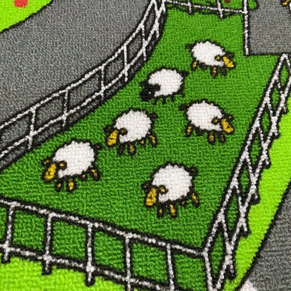 Barneteppe Trafikkteppe City, tuftet - 133x175 cm