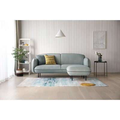 Catta 3-seters sofa med fotskammel - Lysegrn + Flekkfjerner for mbler