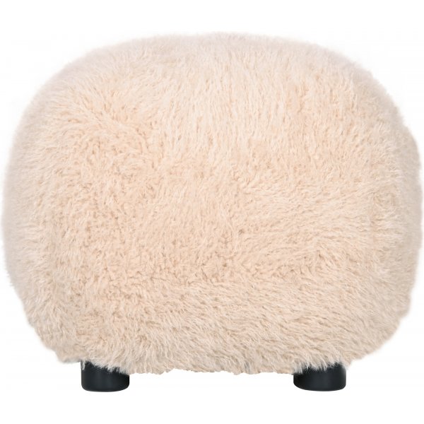 Fluffy puff i beige furry stoff