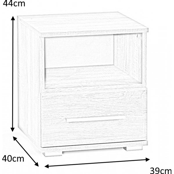 Abdel nattbord - Hvit