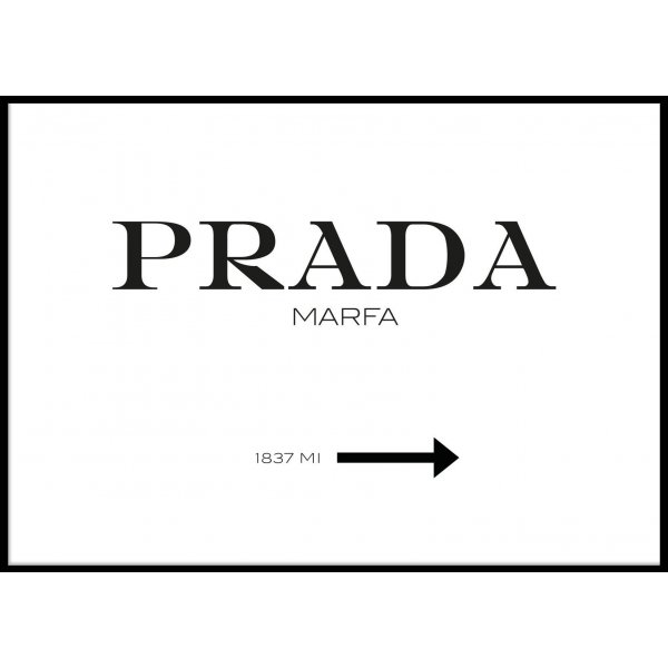 PRADA HORISONTELL WHITE - Plakat 50x70 cm
