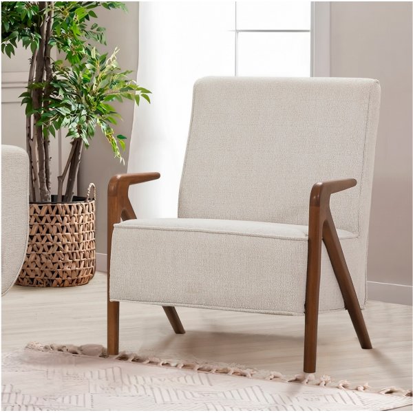 Larus lenestol - Krem/valnøtt Larus lenestol - Krem/valnøtt