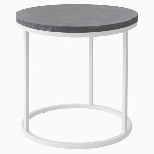 Accent sofabord rundt 50 - hvit marmor / hvit underdel Accent sofabord rundt 50 - hvit marmor / hvit underdel