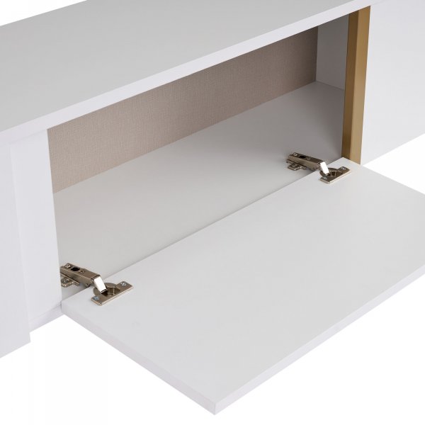 TV-stativ Orost 180 cm - Hvit/gull