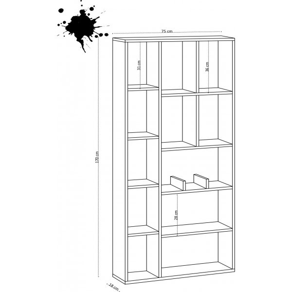 Uranus bokhylle - Safir eik