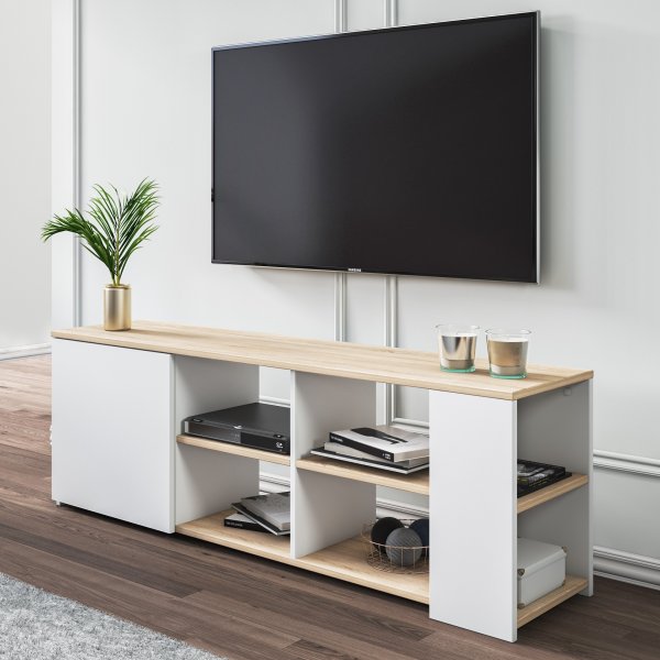 Roma mediabenk - Eik/hvit