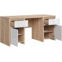Kaspisk skrivebord 160 x 65 cm - Eik/hvit