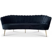 Snäckan 3-seter sofa - Svart fløyel / Messing Snäckan 3-seter sofa - Svart fløyel / Messing