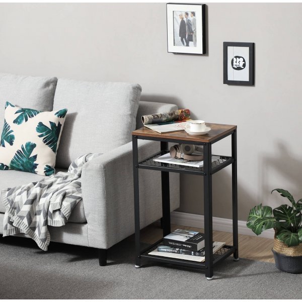 Lasse sidebord 40 x 30 cm - Brun/svart